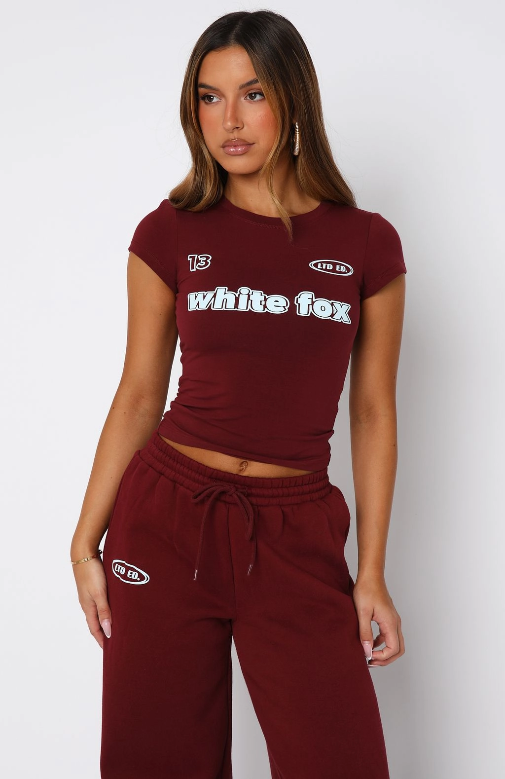 Ready To Go Baby Tee Burgundy hypoallergenic material Simple Silhouette