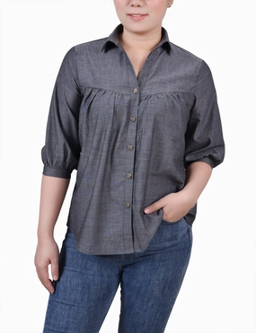 Durable Weave Elbow Sleeve Blouse