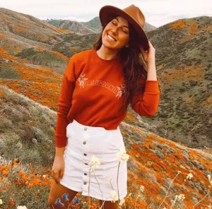 California Poppy Cropped Crewneck Sweatshirt