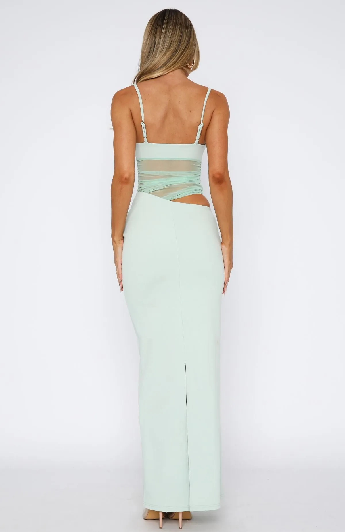 Call Me Up Maxi Dress Mint ConvertibleStyle Recycled Polyester Fabric