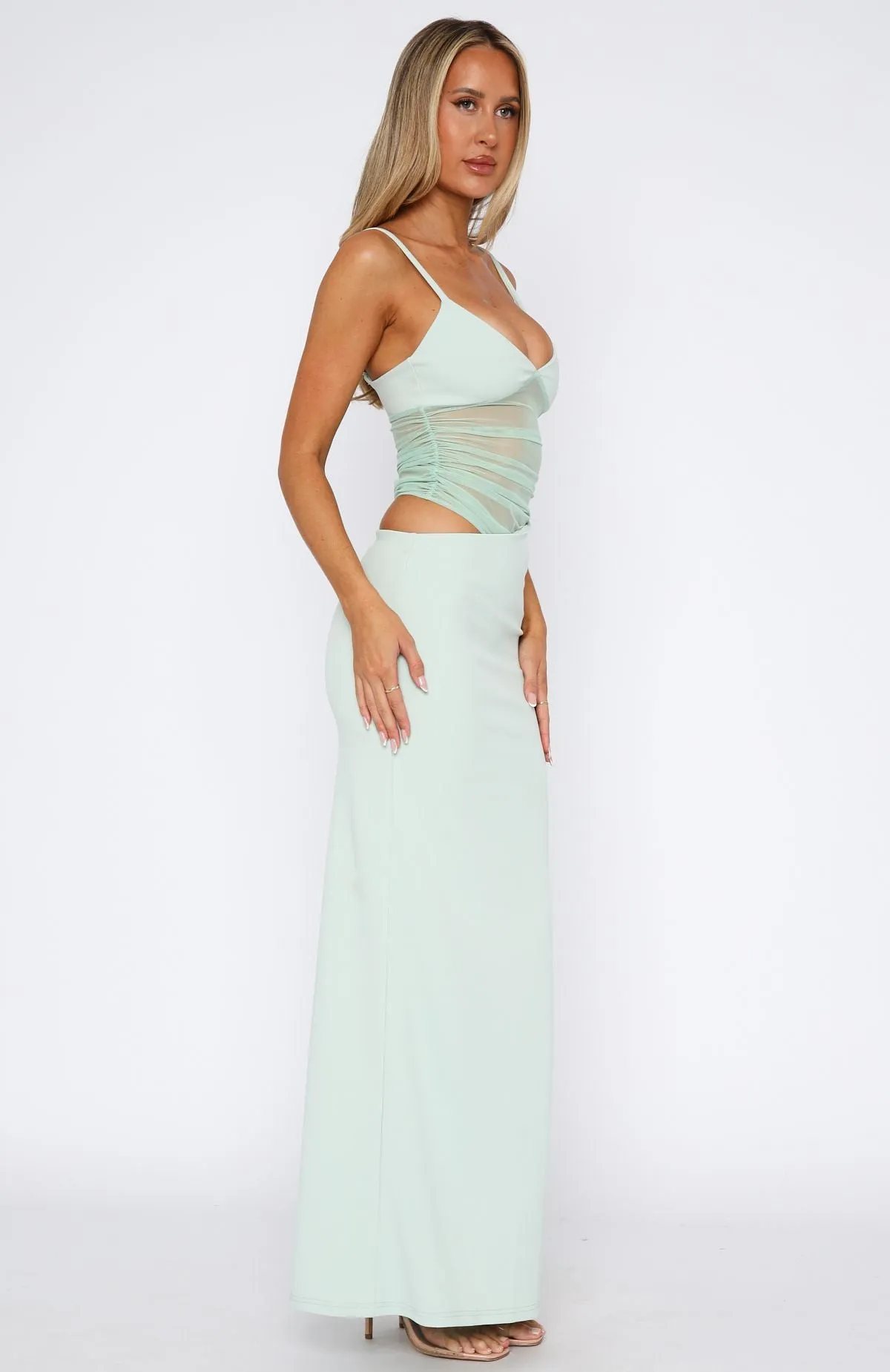 LoopwheelFabric Full Coverage Fit Call Me Up Maxi Dress Mint