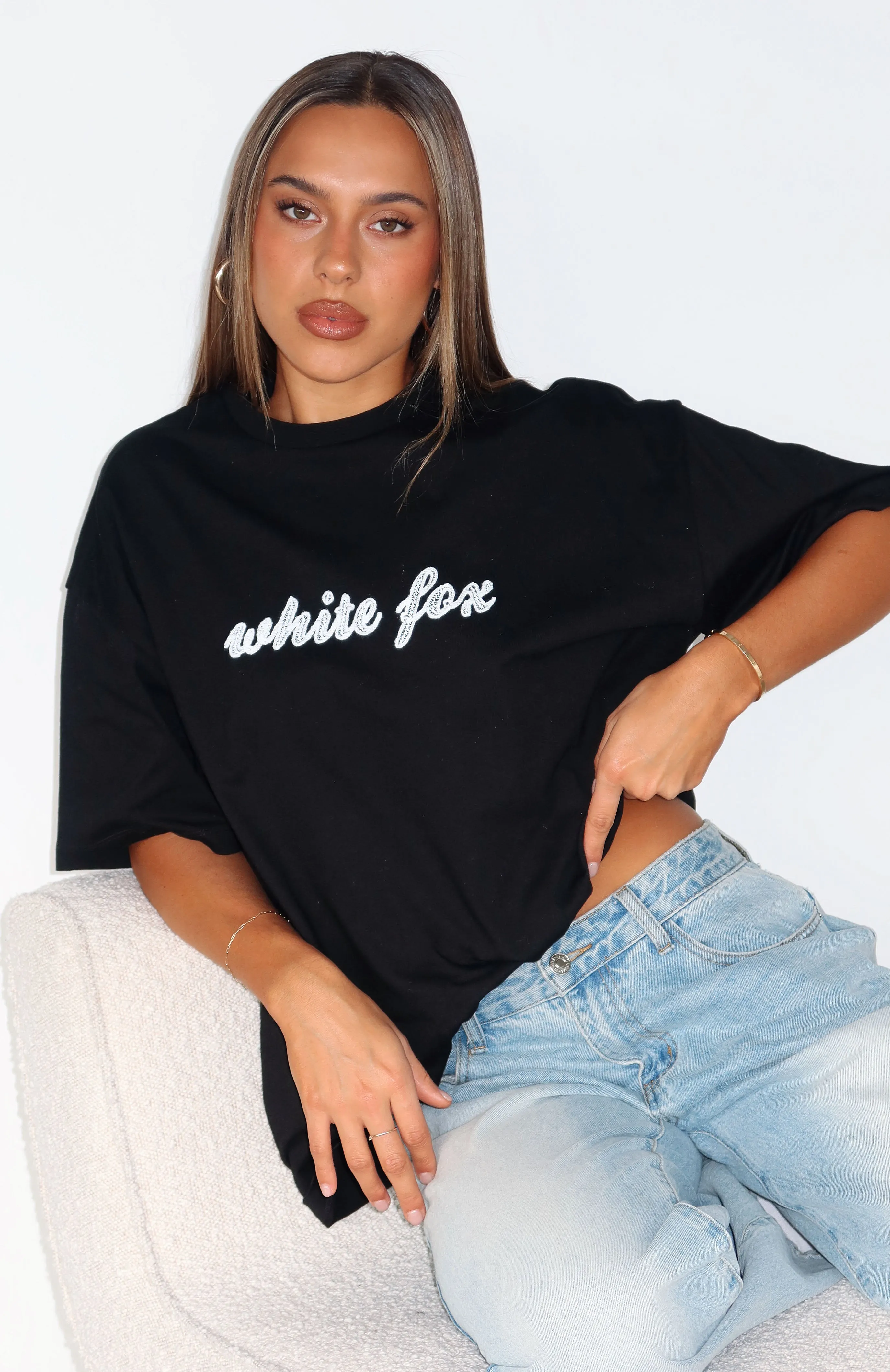 Call On You Oversized Tee Black WeightedHem