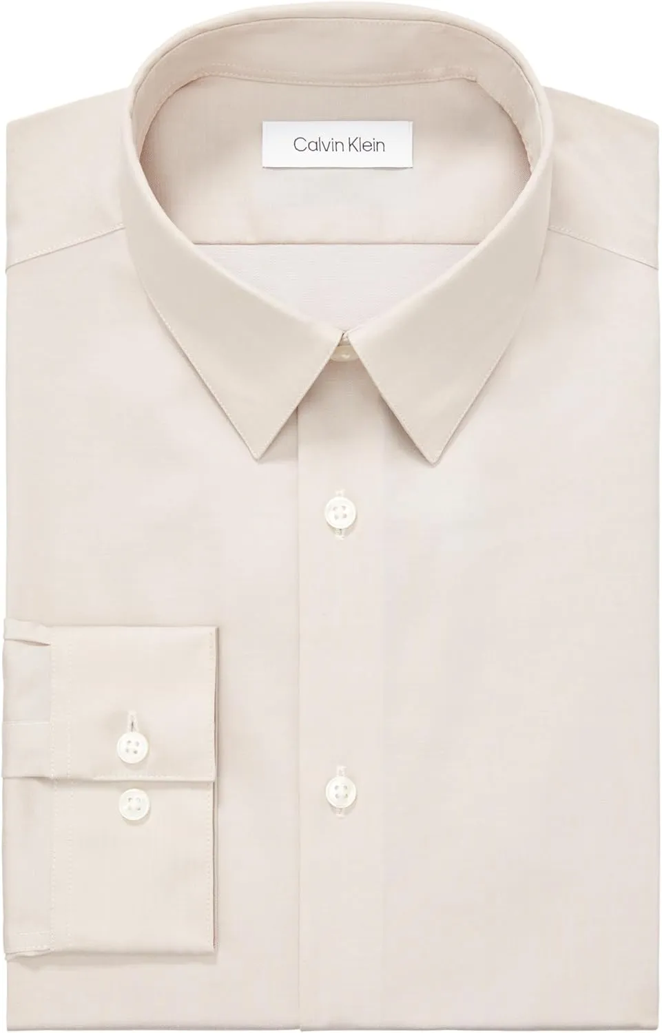 Calvin Klein Men's Dress Shirt Non Iron Herringbone Spread Collar