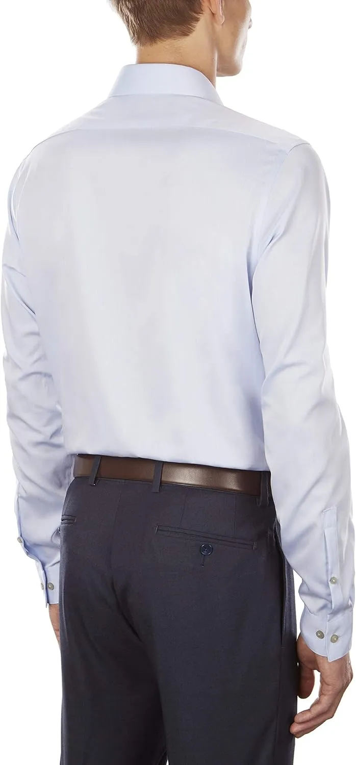 Calvin Klein Men's Dress Shirt Non Iron Herringbone Spread Collar
