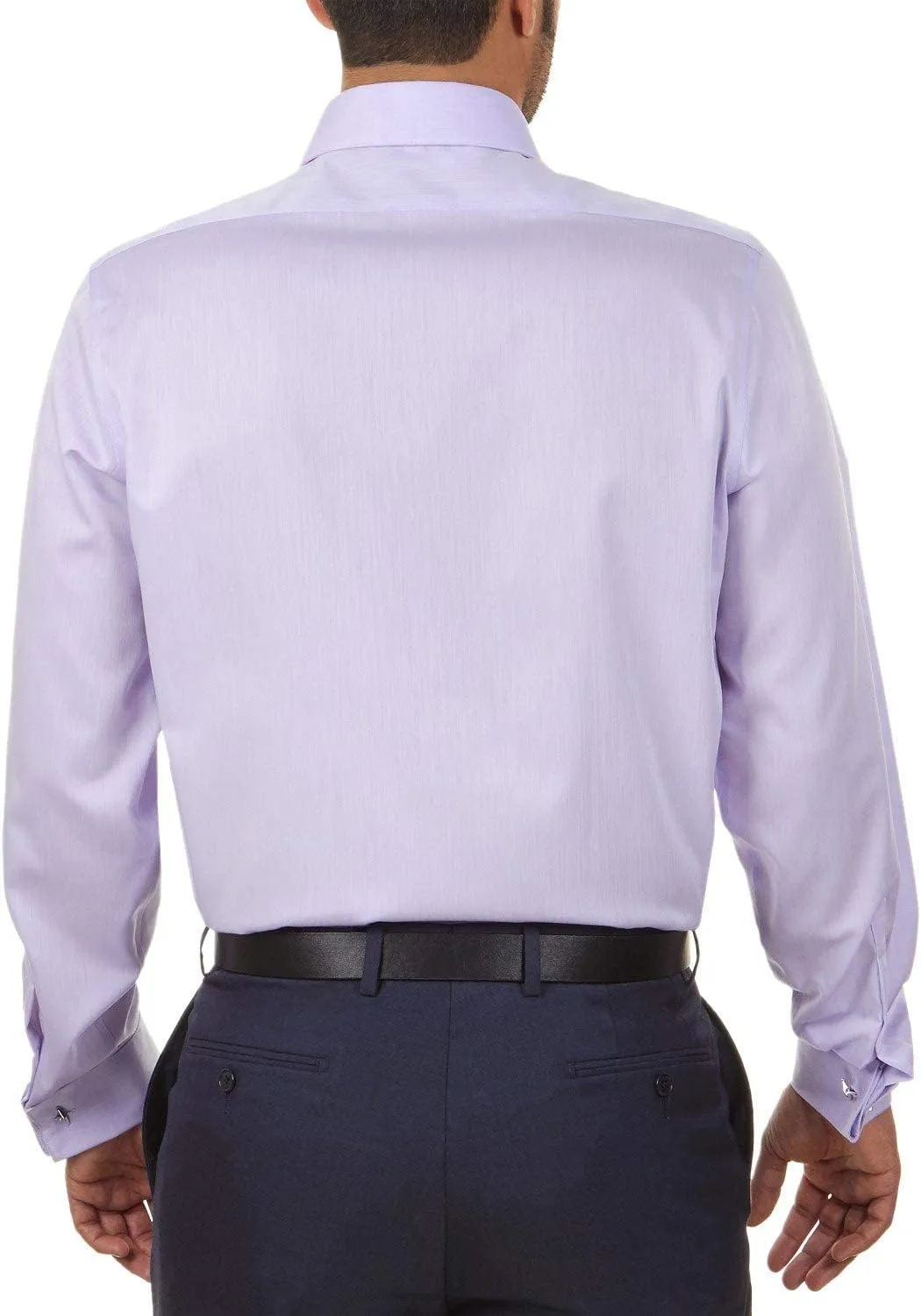 Calvin Klein Men's Dress Shirt Non Iron Herringbone Spread Collar