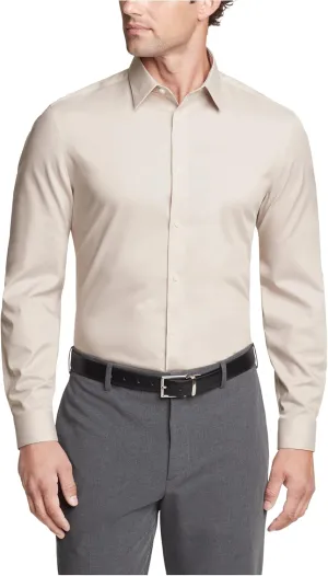 Calvin Klein Men's Dress Shirt Non Iron Herringbone Spread Collar