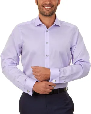 Calvin Klein Men's Dress Shirt Non Iron Herringbone Spread Collar