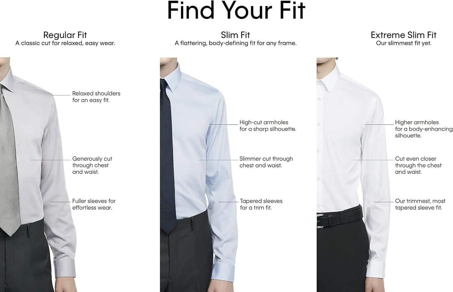 Calvin Klein Men's Dress Shirt Non Iron Herringbone Spread Collar