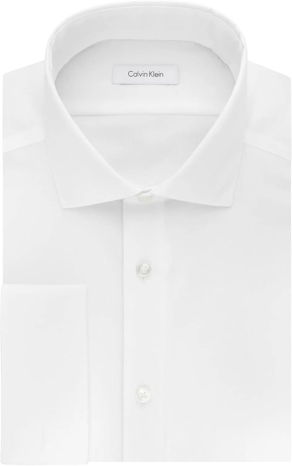 Calvin Klein Men's Dress Shirt Non Iron Herringbone Spread Collar