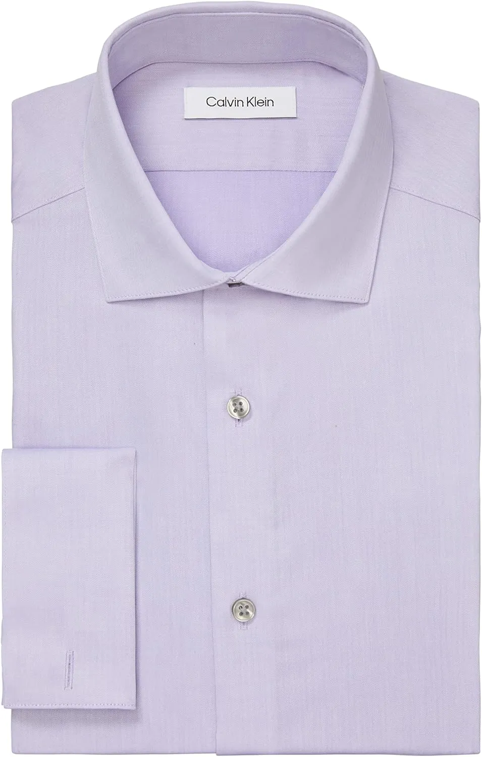 Calvin Klein Men's Dress Shirt Non Iron Herringbone Spread Collar