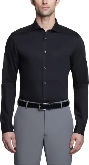 Calvin Klein Men's Dress Shirt Non Iron Herringbone Spread Collar