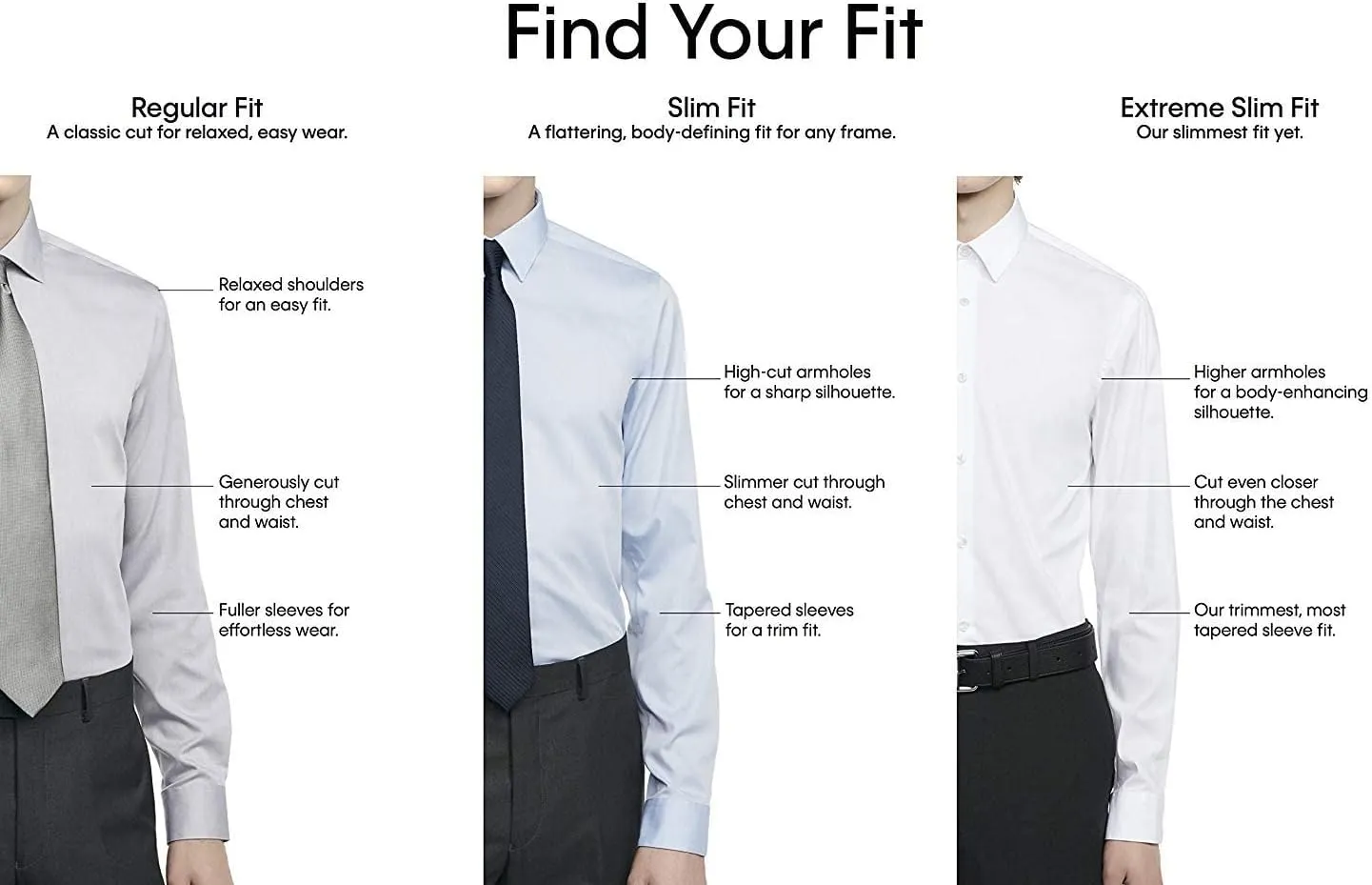 Calvin Klein Men's Dress Shirt Non Iron Herringbone Spread Collar