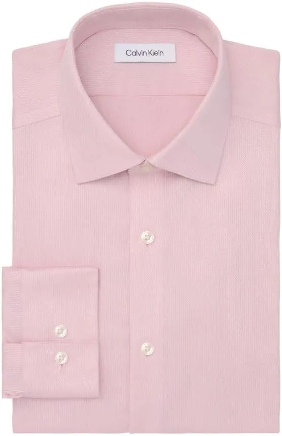 Calvin Klein Men's Dress Shirt Non Iron Stretch Slim Fit Solid