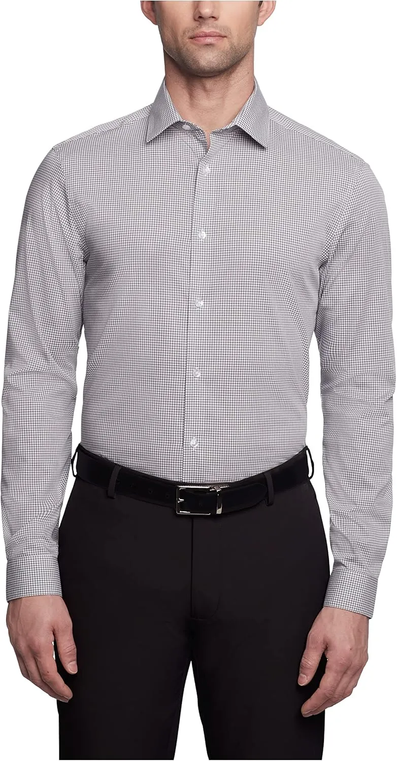 Calvin Klein Men's Dress Shirt Slim Fit Non Iron Gingham