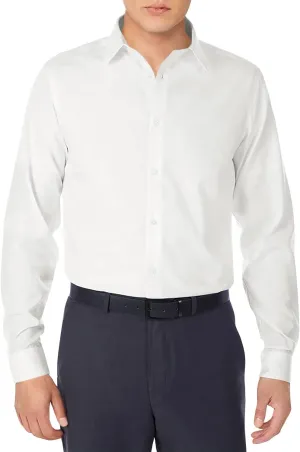 Calvin Klein Men's Dress Shirt Slim Fit Non-iron Herringbone