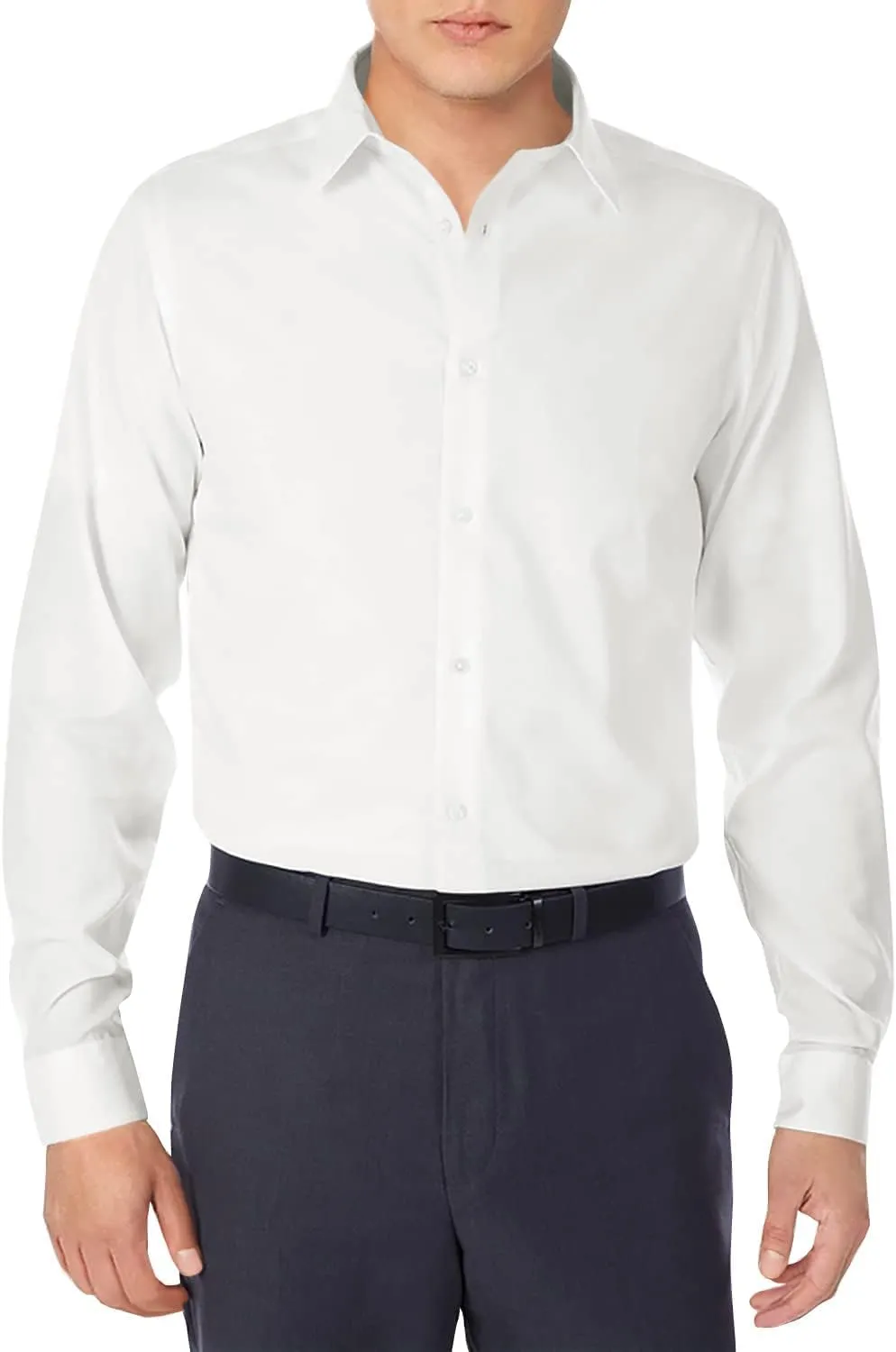 Calvin Klein Men's Dress Shirt Slim Fit Non-iron Herringbone