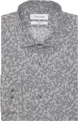 Calvin Klein Men's Dress Shirts Non Iron Stretch Regular Fit Print