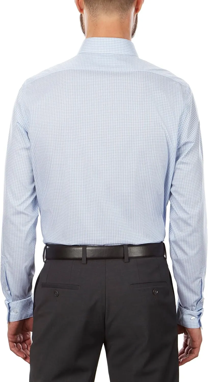 Calvin Klein Men's Non Iron Slim Fit Herringbone French Cuff Dress Shirt