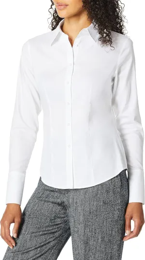 Calvin Klein Women's Long Sleeve Wrinkle Free Non-Iron Shirt
