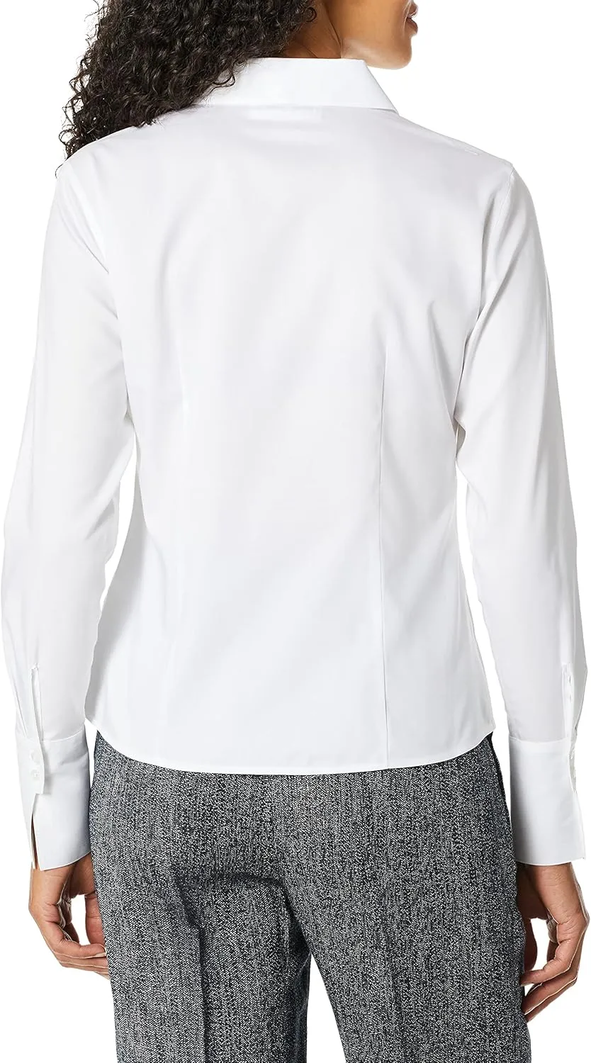 Calvin Klein Women's Long Sleeve Wrinkle Free Non-Iron Shirt