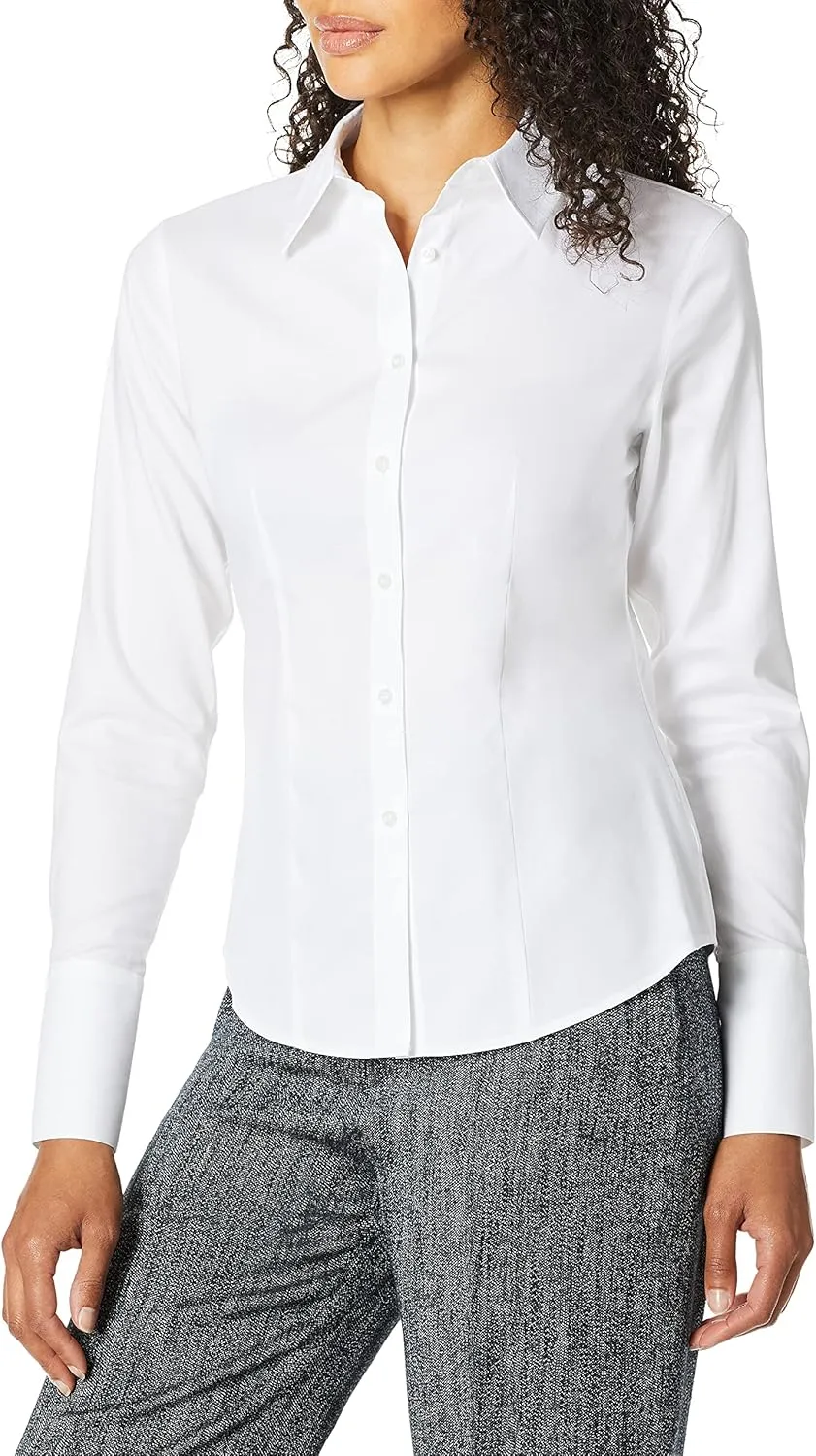 Calvin Klein Women's Long Sleeve Wrinkle Free Non-Iron Shirt