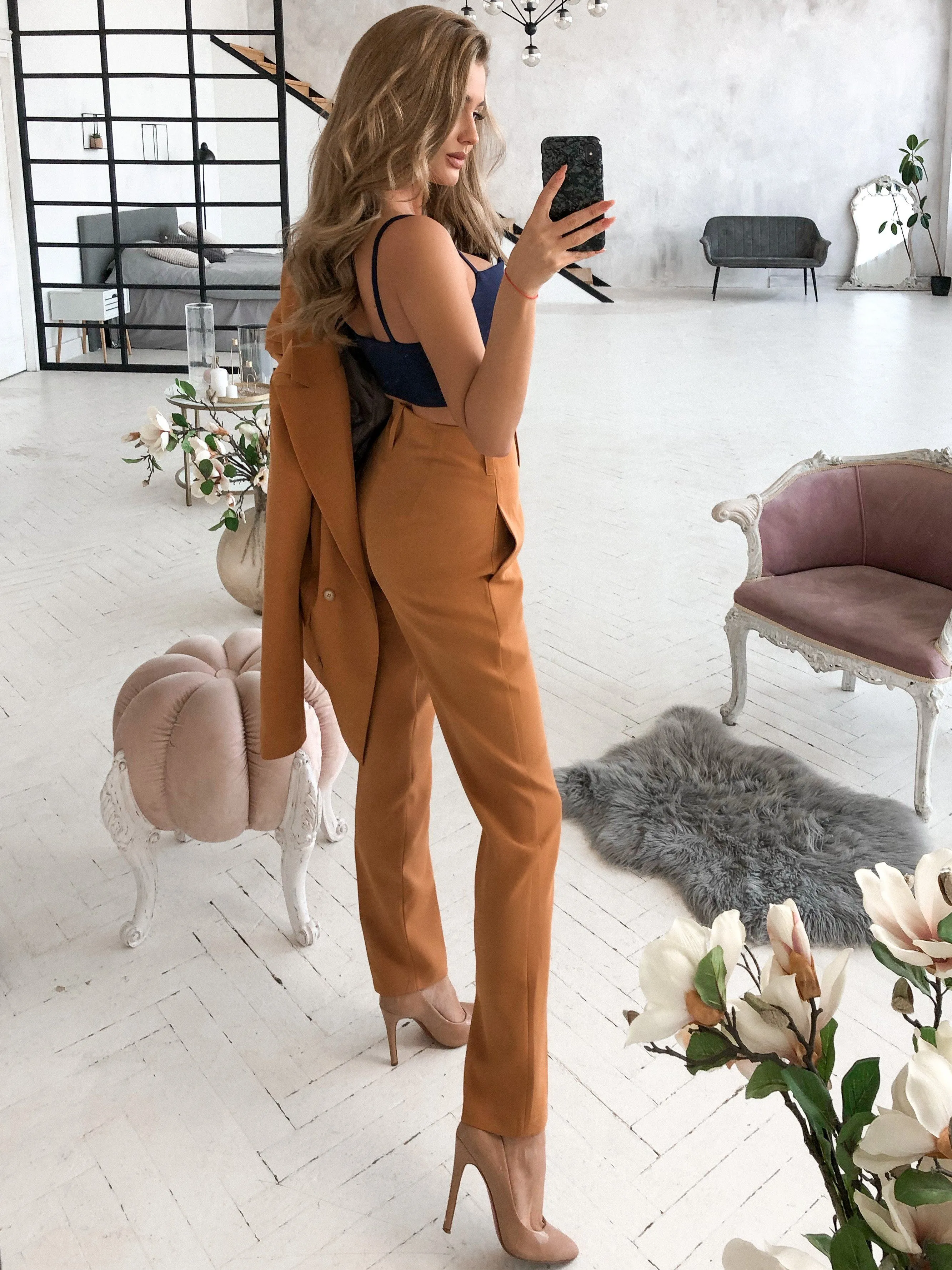 Camel Double Breasted Suit 2-Piece
