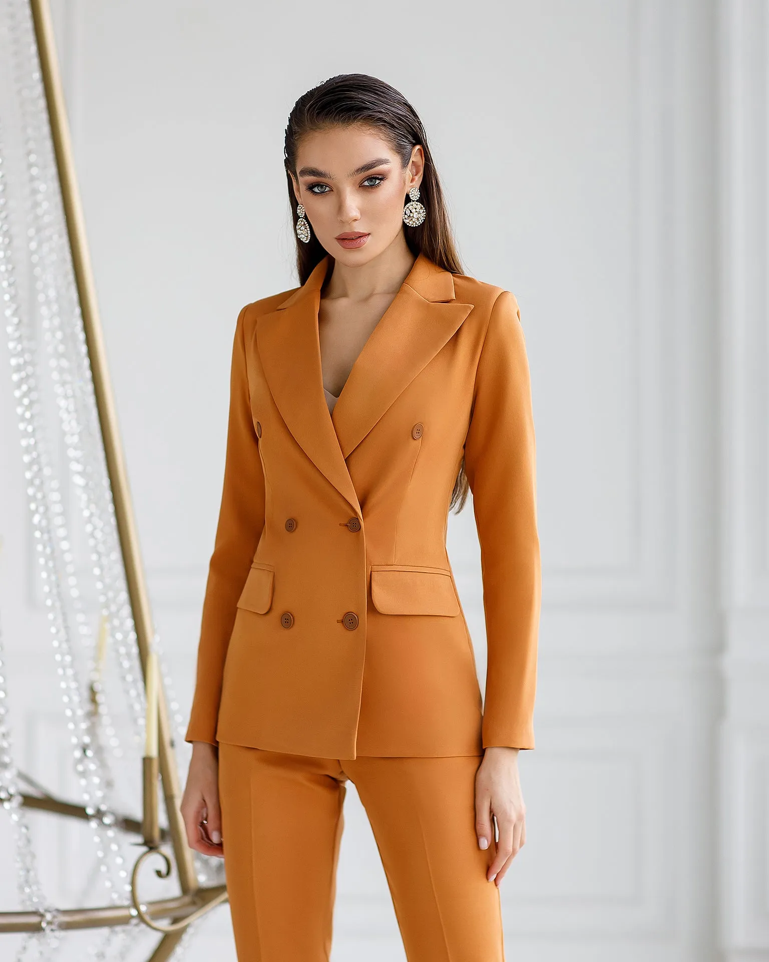 Camel Double Breasted Suit 2-Piece