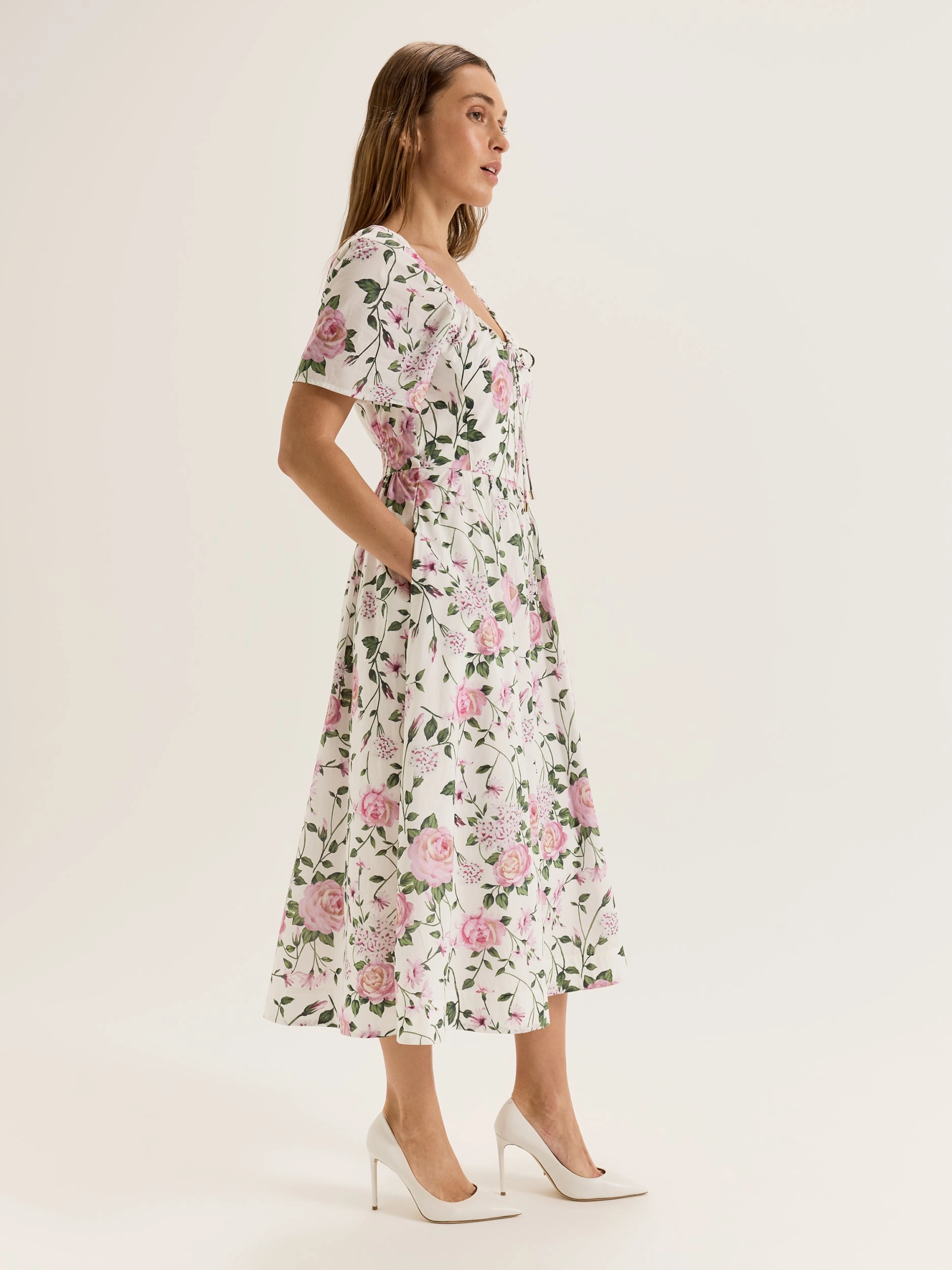 Camellia Sundress WideCollarDesign Breathable Comfort Wear