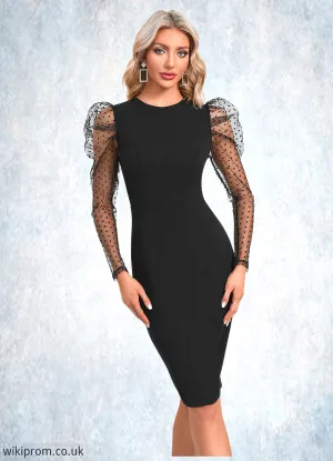 Cameron Jacquard Scoop Elegant Sheath/Column Polyester Mini Dresses SWKP0022516