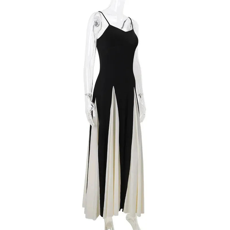 Cami Maxi Women's Summer Cocktail Dress in Contrast Pleated Tones