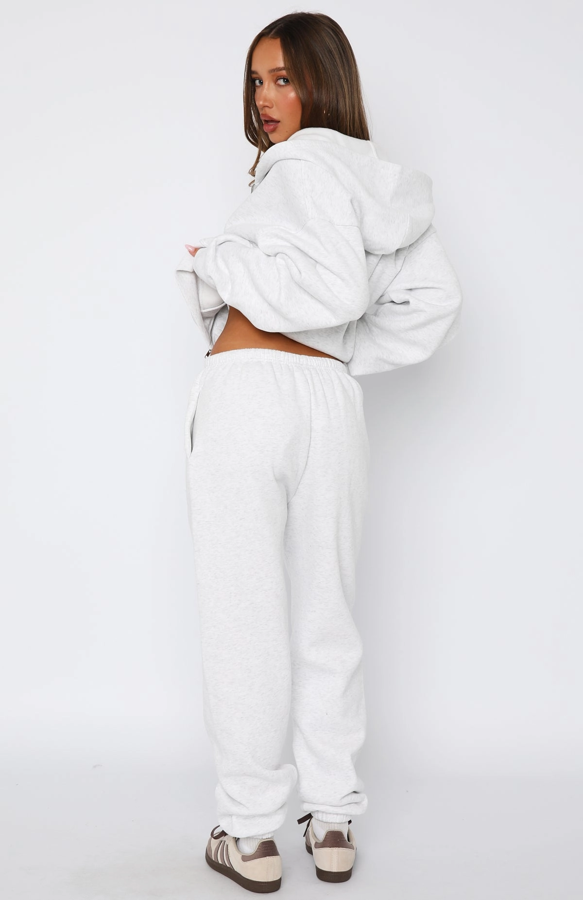 Can't Miss It Sweatpants Grey Marle/Rose Gold Cold Comforted