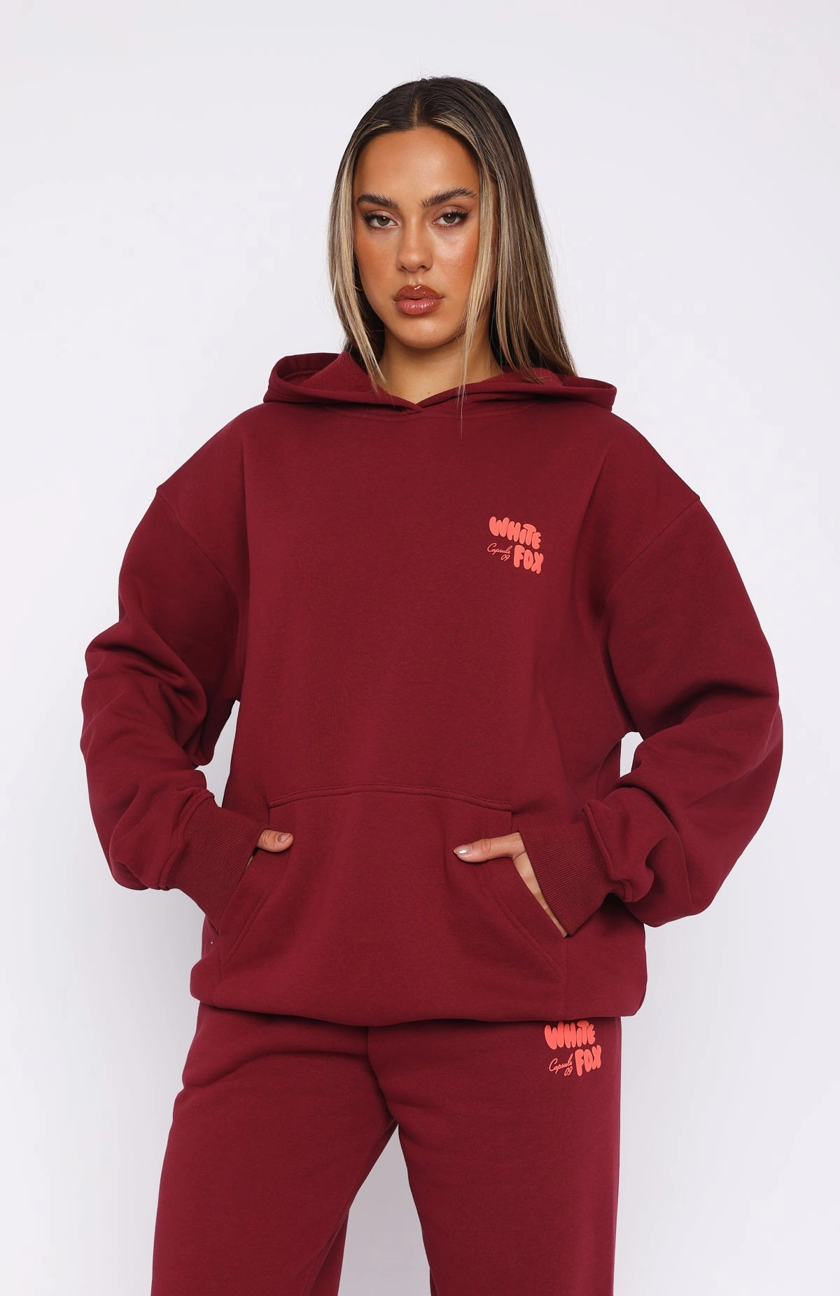 Casual Comfort Capsule 9 Star Of The Moment Oversized Hoodie Burgundy