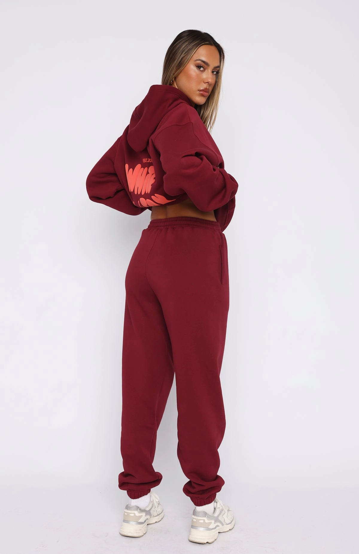 Capsule 9 Star Of The Moment Sweatpants Burgundy Fashion Favorite Reversible Seamless Design