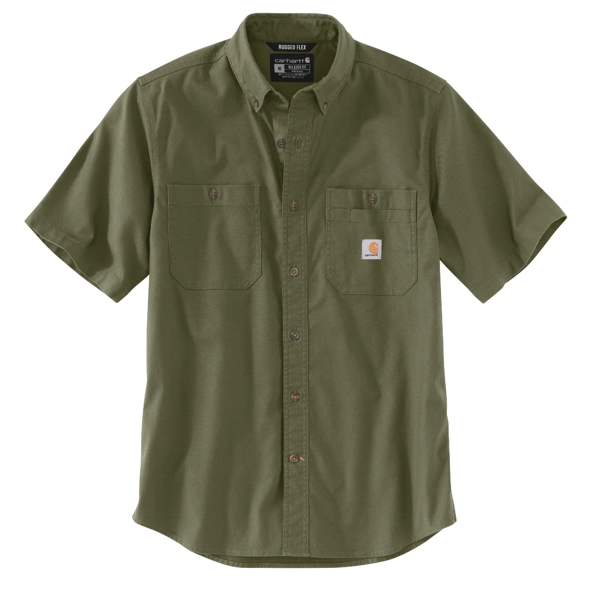 CARHARTT RUGGED FLEX RELAXED FIT MIDWEIGHT CANVAS SHORT-SLEEVE SHIRT 103555