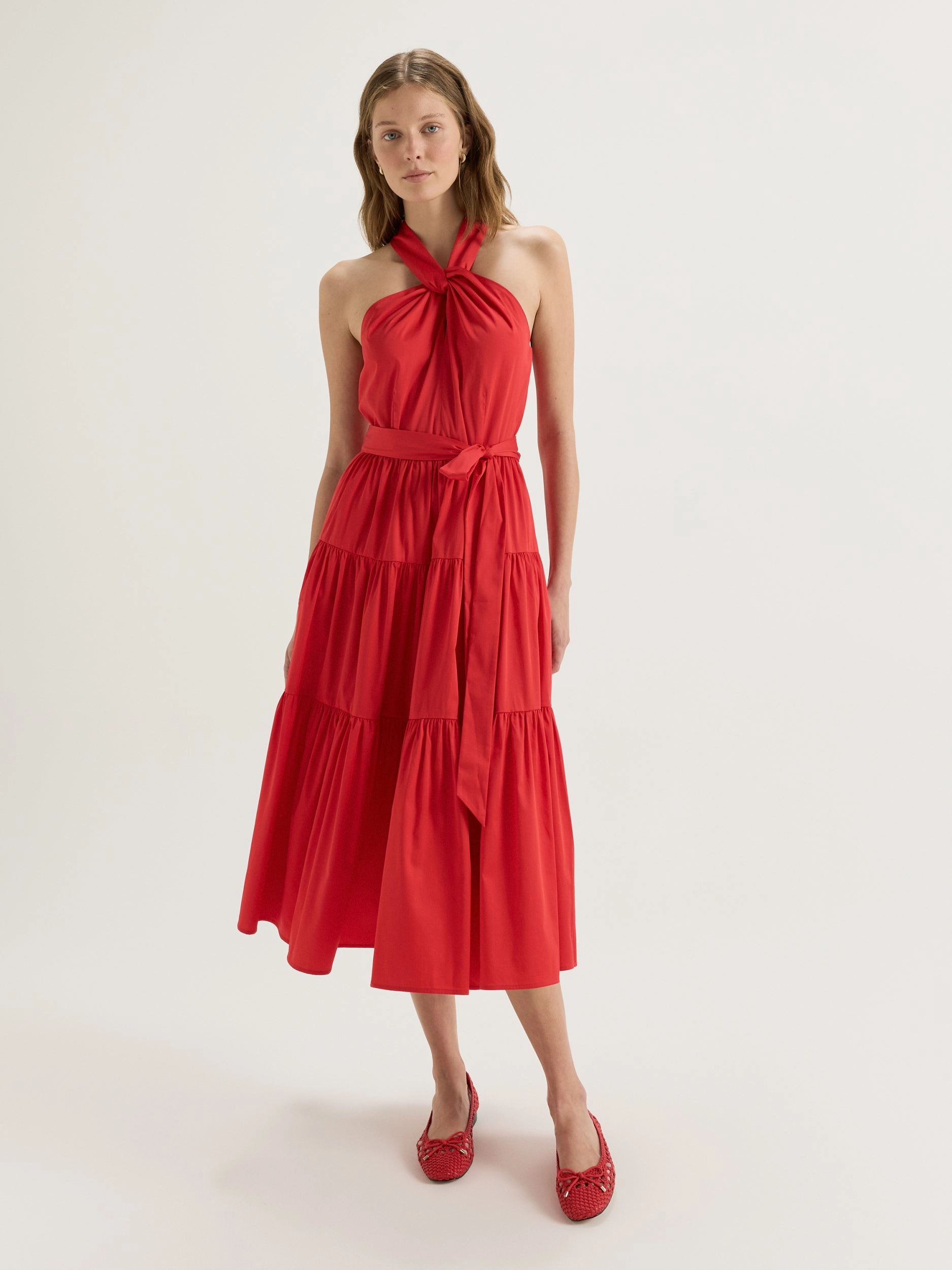 Water-resistant Luxe Look Carmen Dress