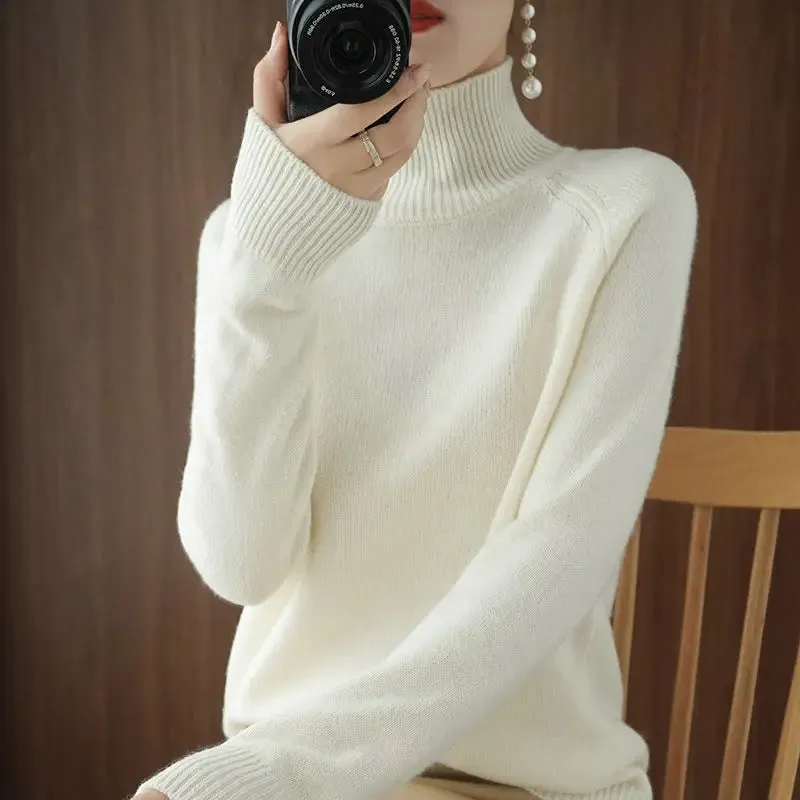 Cashmere Turtleneck Long-Sleeved Loose Sweaters