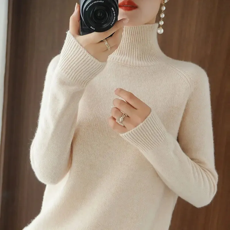 Cashmere Turtleneck Long-Sleeved Loose Sweaters