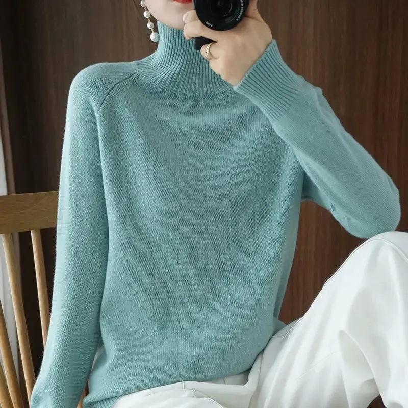 Cashmere Turtleneck Long-Sleeved Loose Sweaters
