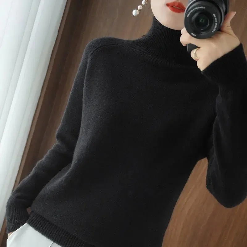 Cashmere Turtleneck Long-Sleeved Loose Sweaters