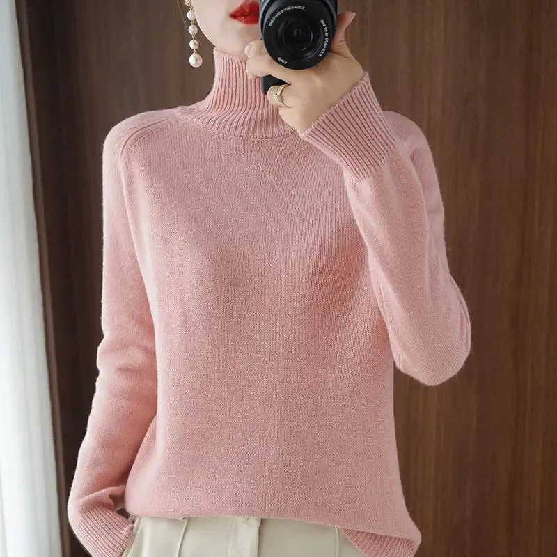 Cashmere Turtleneck Long-Sleeved Loose Sweaters