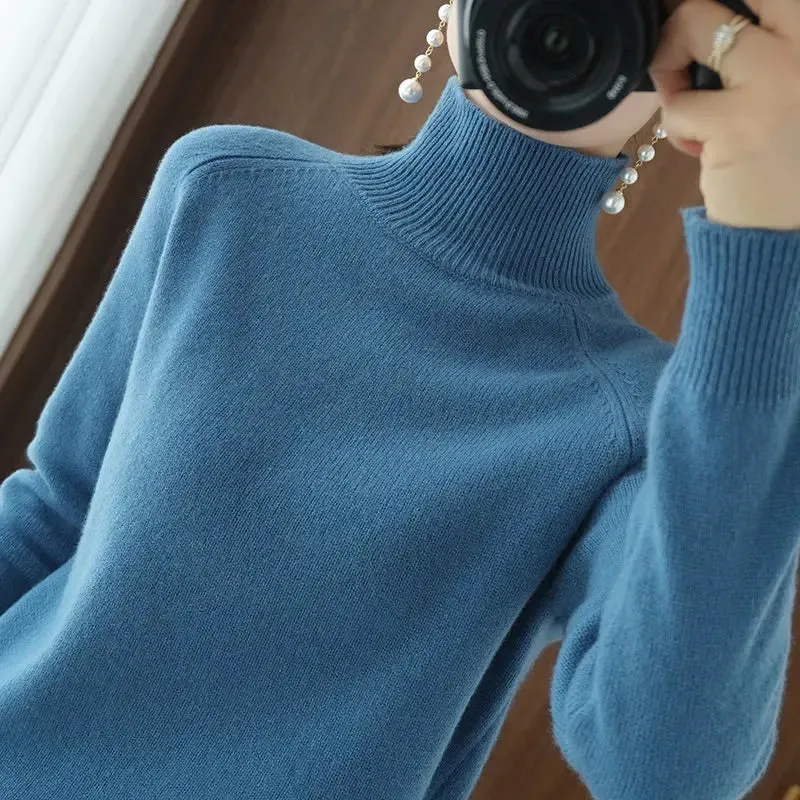 Cashmere Turtleneck Long-Sleeved Loose Sweaters