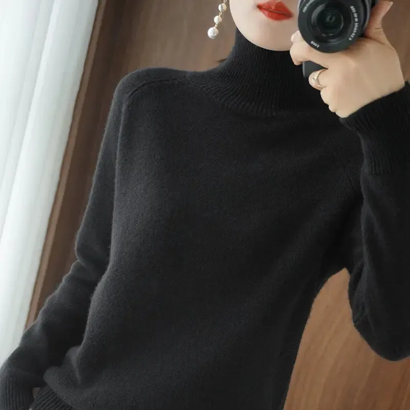 Cashmere Turtleneck Long-Sleeved Loose Sweaters
