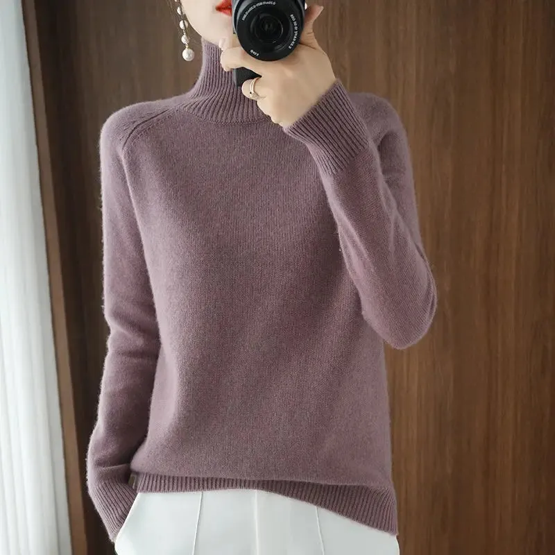 Cashmere Turtleneck Long-Sleeved Loose Sweaters