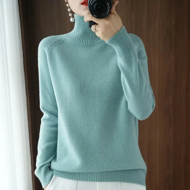 Cashmere Turtleneck Long-Sleeved Loose Sweaters
