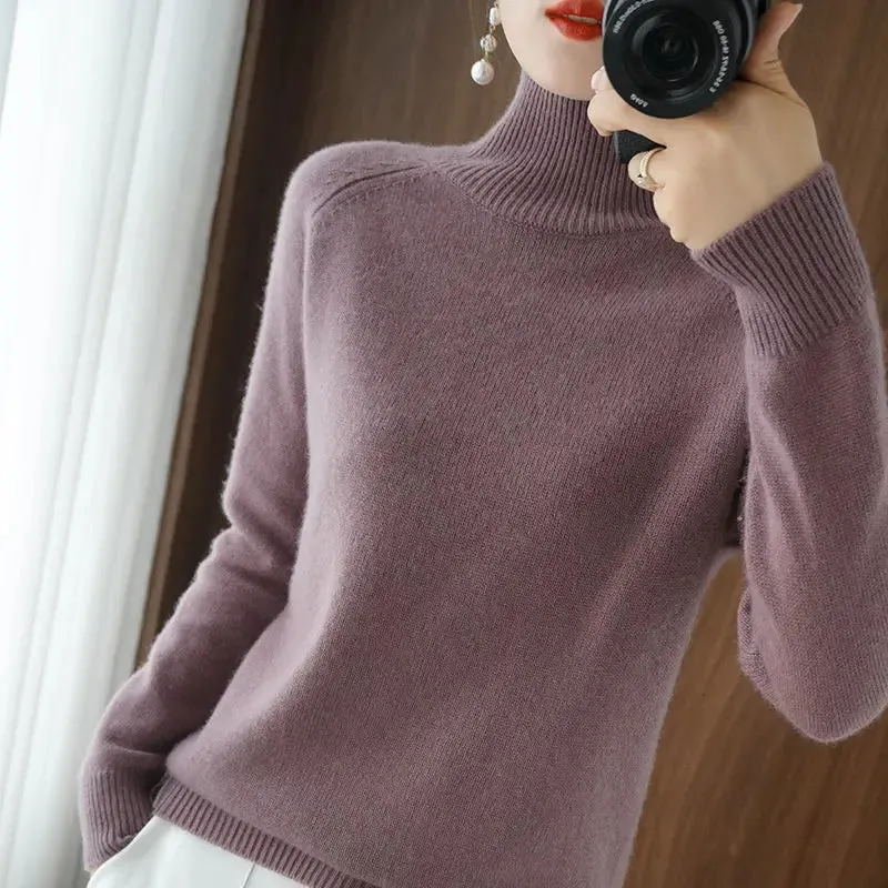 Cashmere Turtleneck Long-Sleeved Loose Sweaters