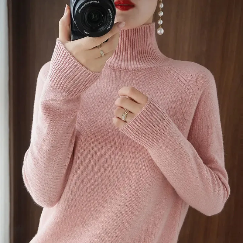 Cashmere Turtleneck Long-Sleeved Loose Sweaters
