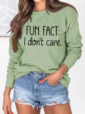 Casual Crew Neck Letter Print Long Sleeve Sweatshirt