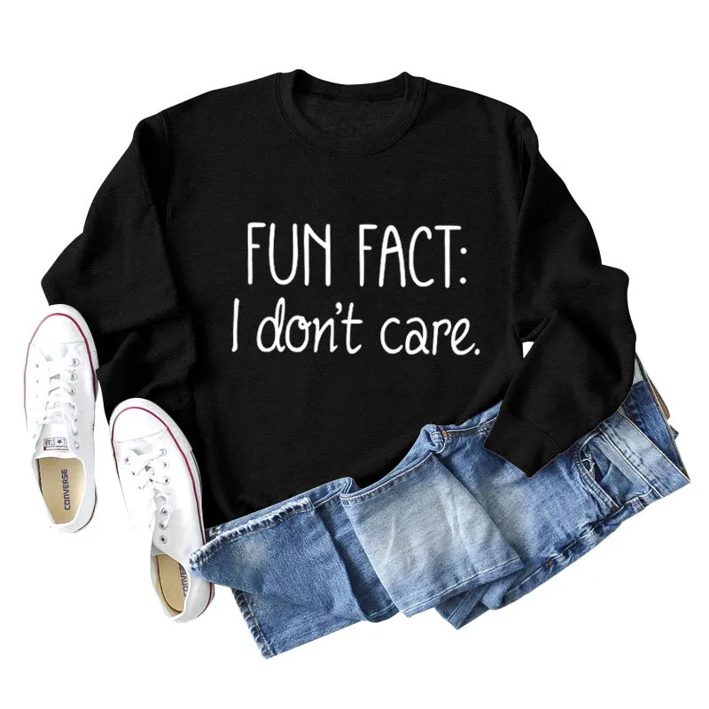 Casual Crew Neck Letter Print Long Sleeve Sweatshirt