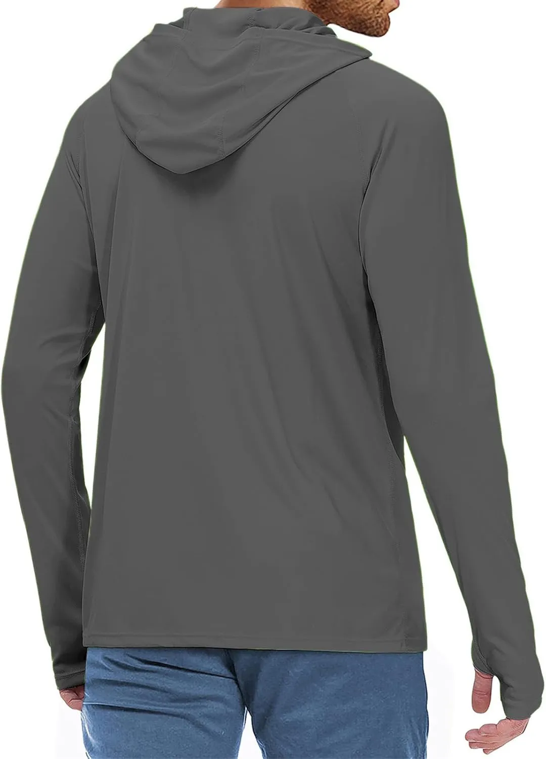Casual Pullover Hoodies for Men Solid Color Sun Protection Sweatshirts Long Sleeve Fishing Shirt for Outdoor Climbing