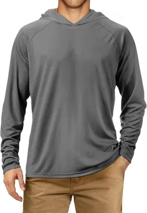 Casual Pullover Hoodies for Men Solid Color Sun Protection Sweatshirts Long Sleeve Fishing Shirt for Outdoor Climbing